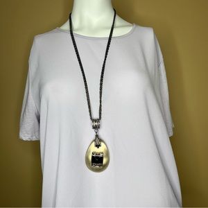 Alexis Bittar Lucite & Crystal Pendant Necklace
